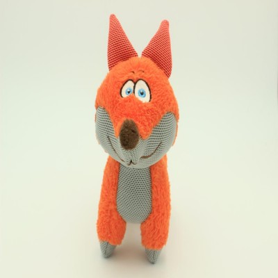 Fox plush dog toys with power squeaker